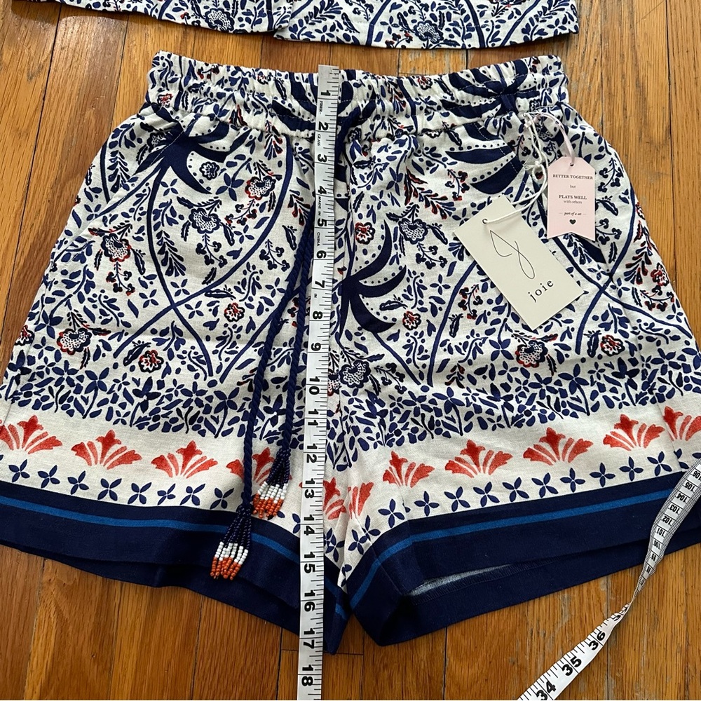 Joie Boho Batik Print Pattern Linen Blend Shorts … - image 4